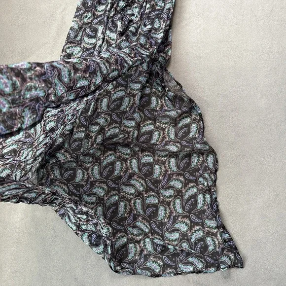 Victorias Secret Beach Dress Womens Medium Black Maxi Paisley Sheer Cover Up - Picture 10 of 16